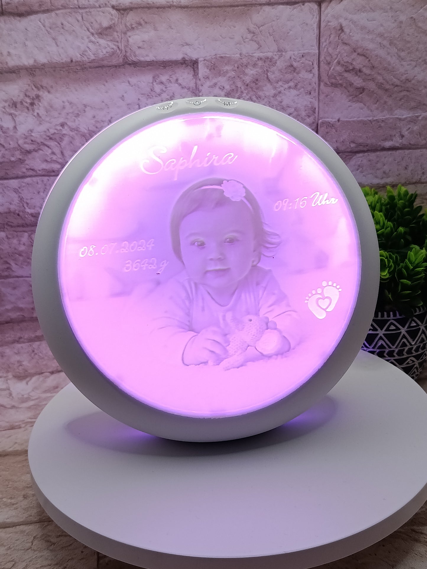 WELCOME BORN - LED-Nachttischlampe personalisiert