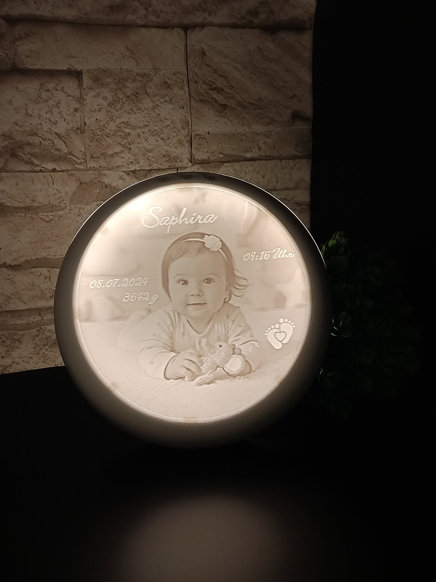 WELCOME BORN - LED-Nachttischlampe personalisiert